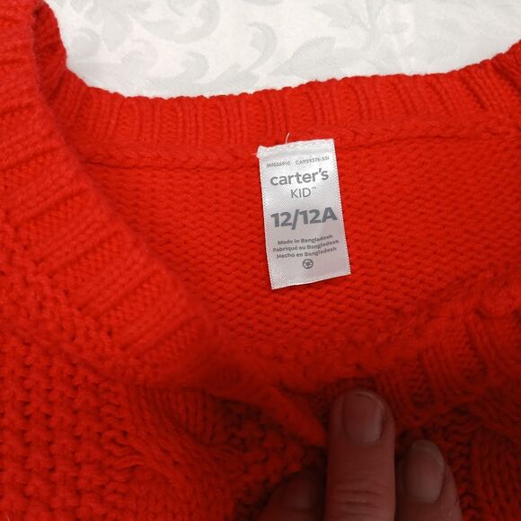 Carter's Girls Sweater Dress Cable Knit Ruffle Size 12 New with Tags NWT - Picture 6 of 9